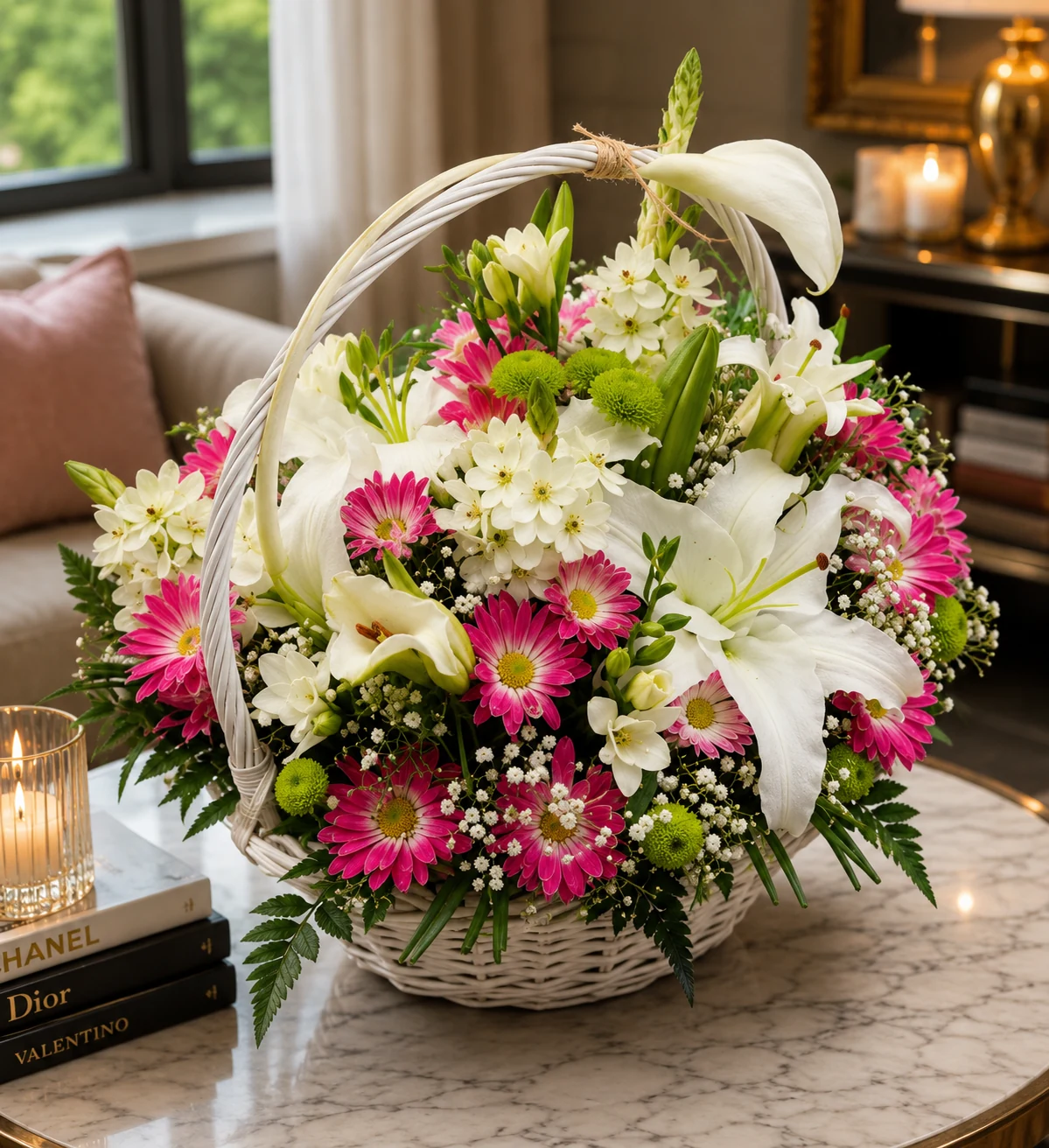 Lily & Gerbera Basket