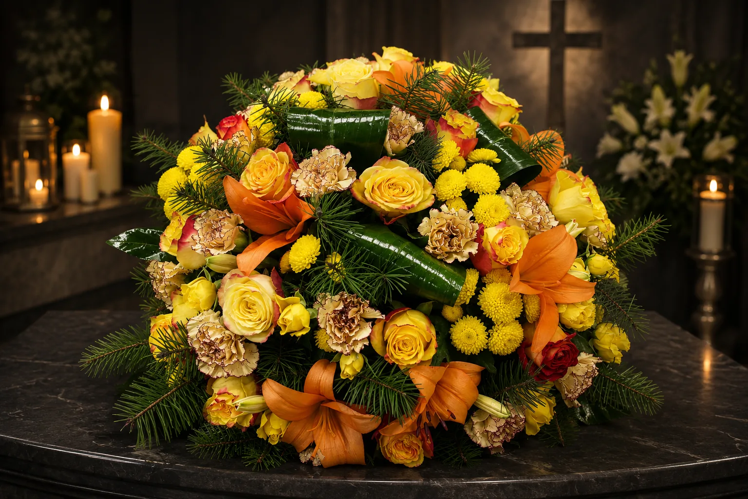 Golden Autumn Coffin Cover
