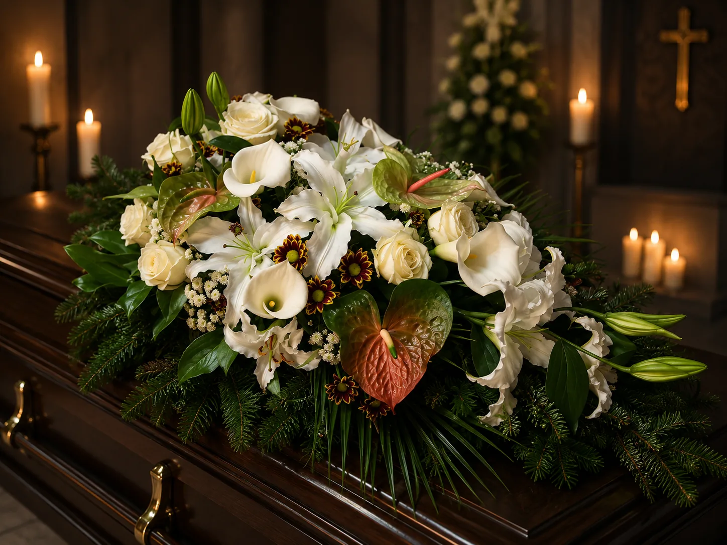 White Lily Coffin Cover