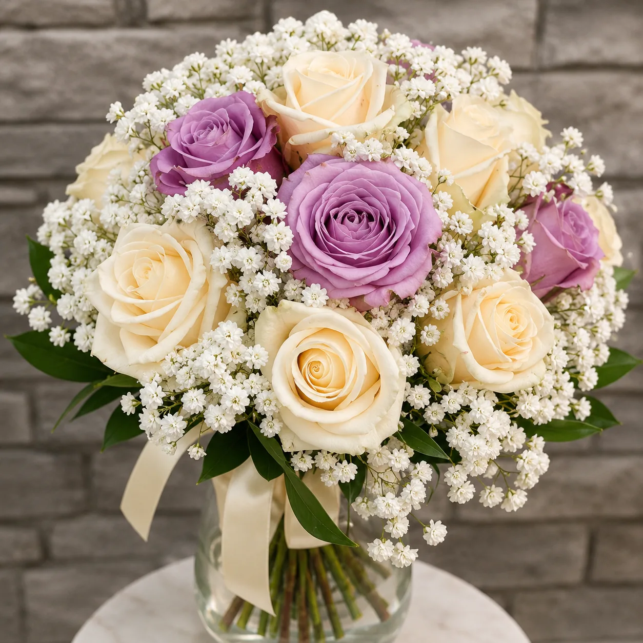 Lavender Cream Bridal Bouquet