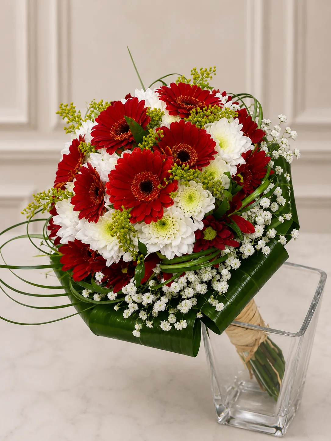 Red & White Bridal Bouquet