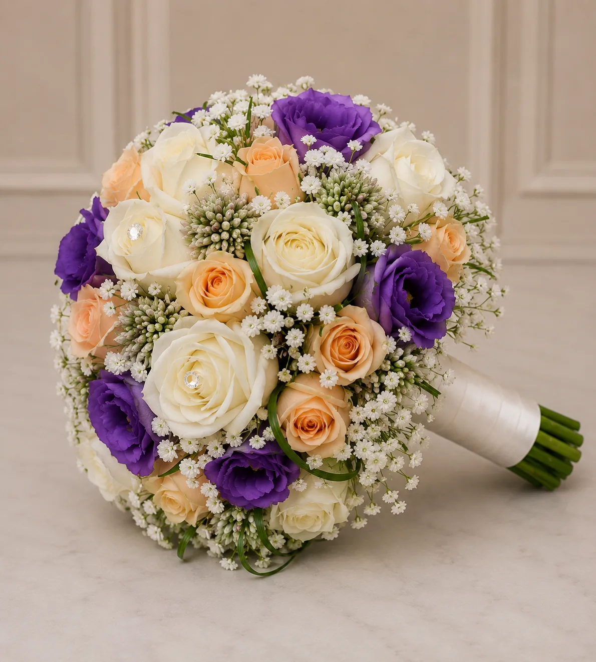 Purple Cream Bridal Bouquet