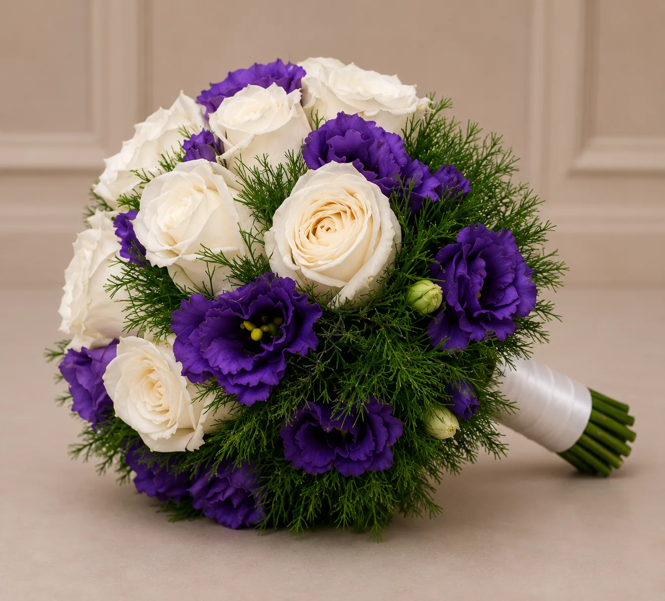 Purple & White Bridal Bouquet